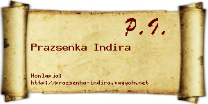 Prazsenka Indira névjegykártya